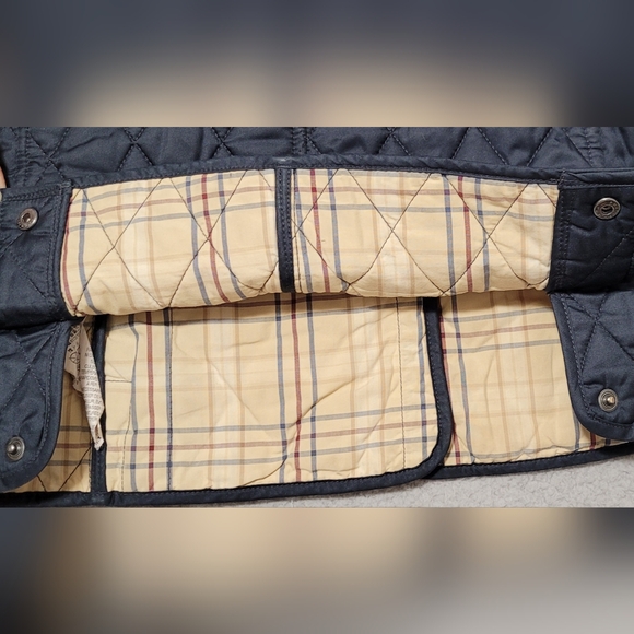 LL Bean Long Sleeve Blue Navy Quilted Snap Button Jacket Small - Picture 4 of 12